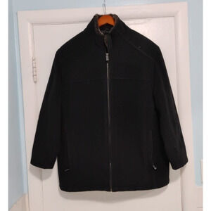 Andrew Marc New York Brown Wool Blend Faux Fur Quilt Lined Jacket Coat Mens LG